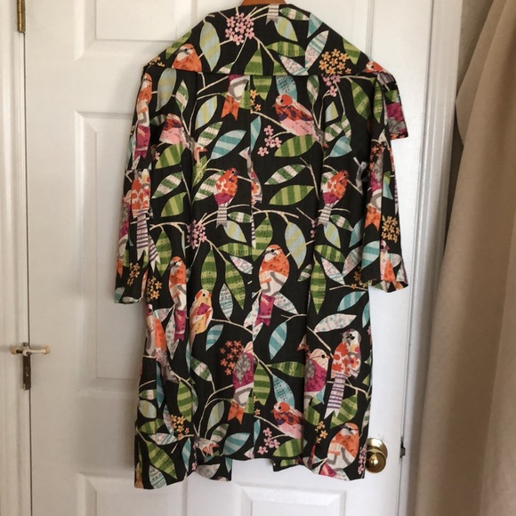 Linen bird jacket by 3 Sisters. Large - Picture 4 of 4